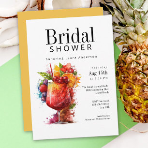 Invitación Diversión Tropical Bridal Shower Cócteles