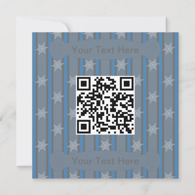Invitación Diversión y fantasía Snowflake Código QR (Anverso)