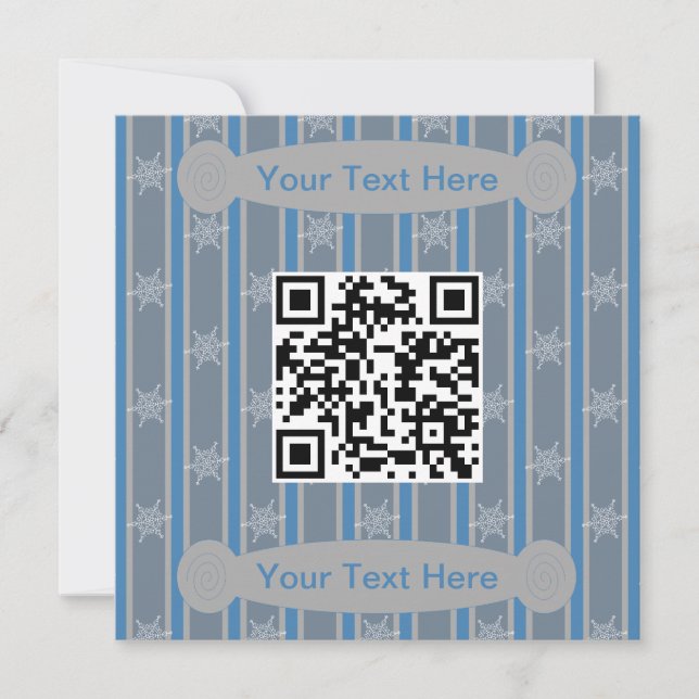 Invitación Diversión y fantasía Snowflake Código QR (Anverso)
