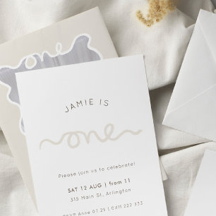 Invitación Diversión y simple Unisex Primer cumpleaños Invita