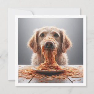 Invitación divertida a cenar perro, cumpleaños de