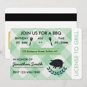 Invitación divertida a fiesta de cumpleaños BBQ Ba