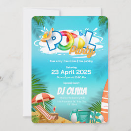 Invitación divertida a fiesta de piscina