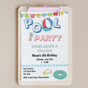 Invitación divertida a fiesta de piscina