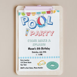 Invitación divertida a fiesta de piscina