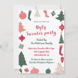 Invitación divertida a fiesta de suéter feo