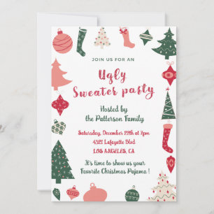 Invitación divertida a fiesta de suéter feo