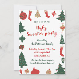 Invitación divertida a fiesta de suéter feo
