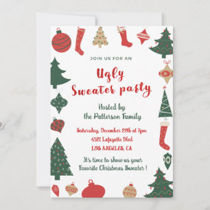 Invitación divertida a fiesta de suéter feo