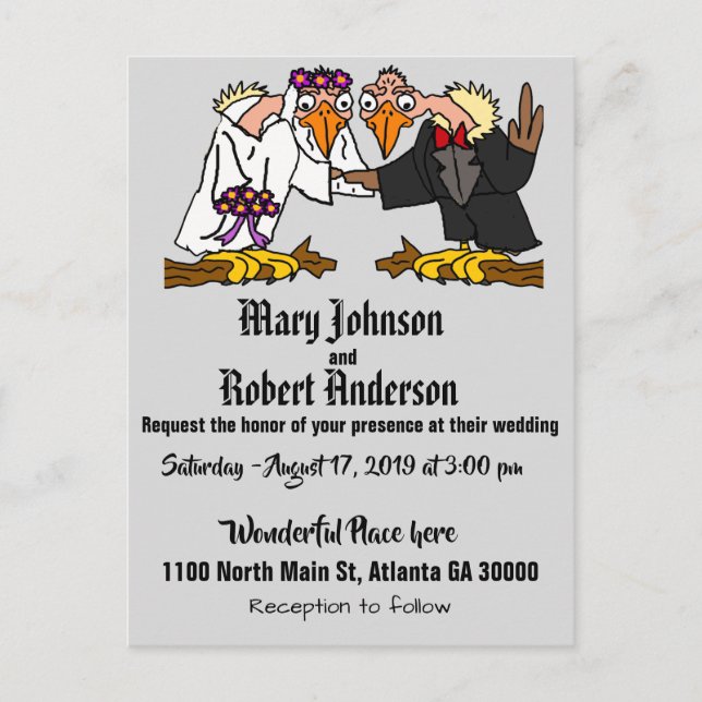Invitación divertida a la boda de novias y novias (Anverso)