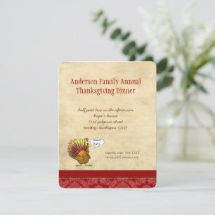 Invitación divertida a la cena de Acción de Gracia