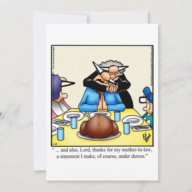 Invitación divertida a la cena de Acción de Gracia (Anverso)