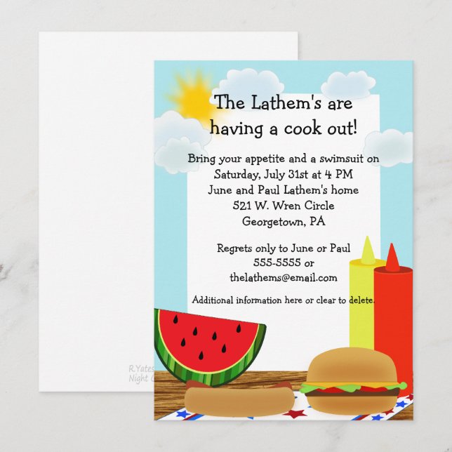 Invitación divertida a la cocina (Anverso / Reverso)