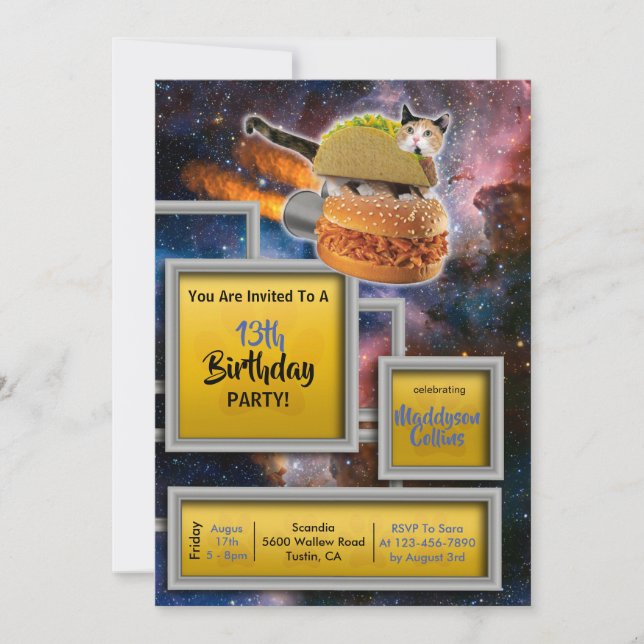 Invitación divertida a la entrega de gatos de cohe (Anverso)