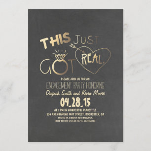 invitación divertida a la fiesta de compromiso Est