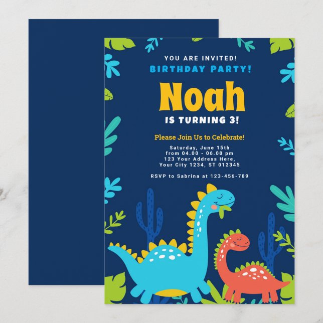 Invitación divertida a la fiesta de cumpleaños de  (Anverso / Reverso)