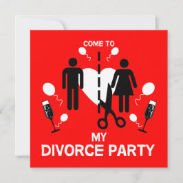 Invitación divertida a la fiesta de divorcio