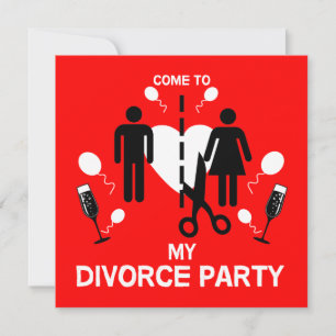 Invitación divertida a la fiesta de divorcio
