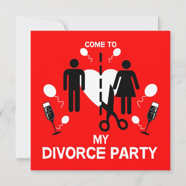 Invitación divertida a la fiesta de divorcio (Anverso)