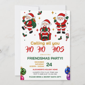Invitación divertida a la fiesta de Friendsmas de