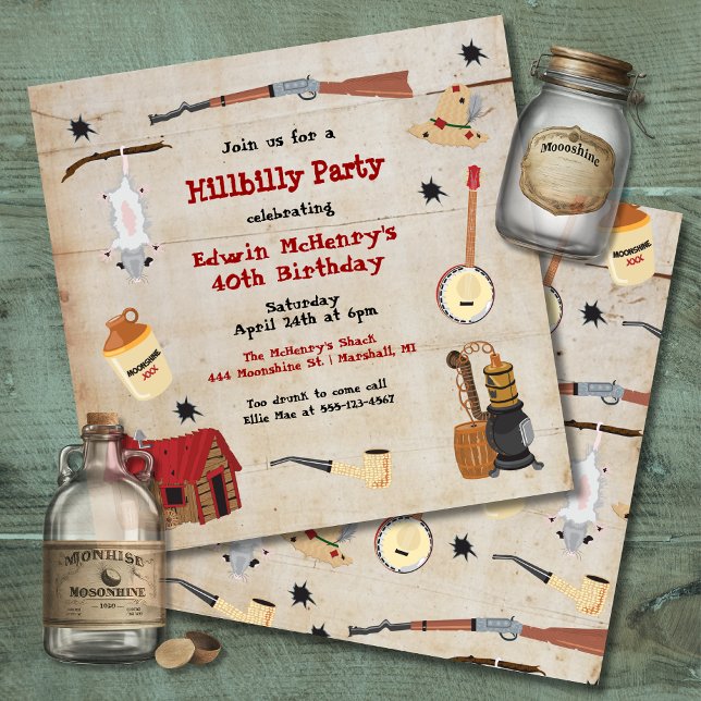Invitación divertida a la fiesta de Hillbilly (Subido por el creador)