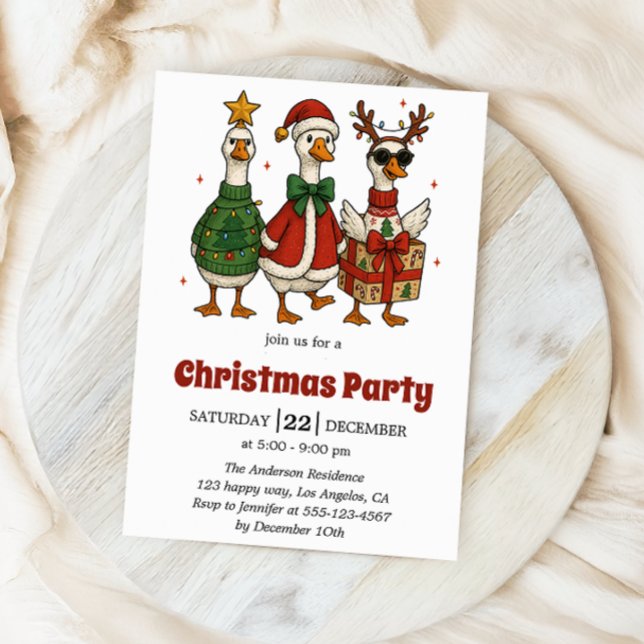 Invitación divertida a la fiesta de Navidad | Pato (Subido por el creador)