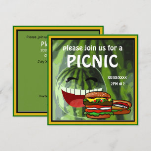 Invitación divertida a picnic por sandía