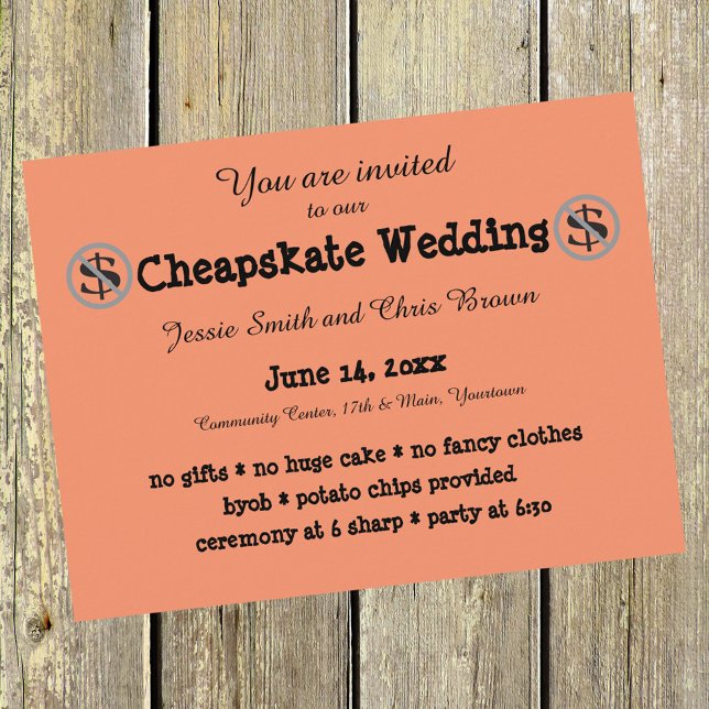 Invitación divertida a una boda barata (Subido por el creador)