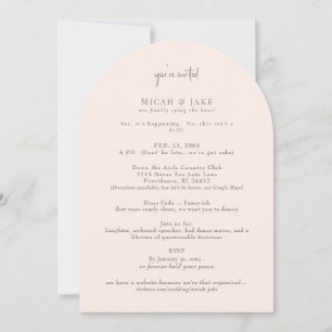 Invitación divertida a una boda inusual en Rubor y