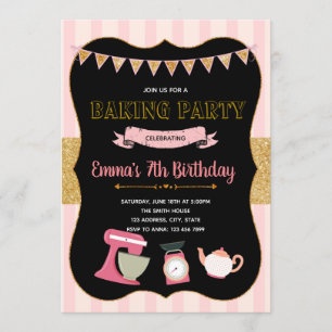 Invitación divertida a una fiesta de hornear