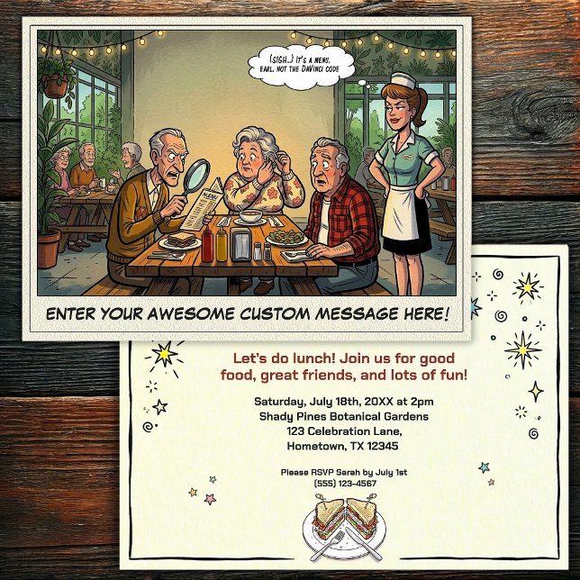 Invitación divertida al grupo de almuerzo para per (Subido por el creador)