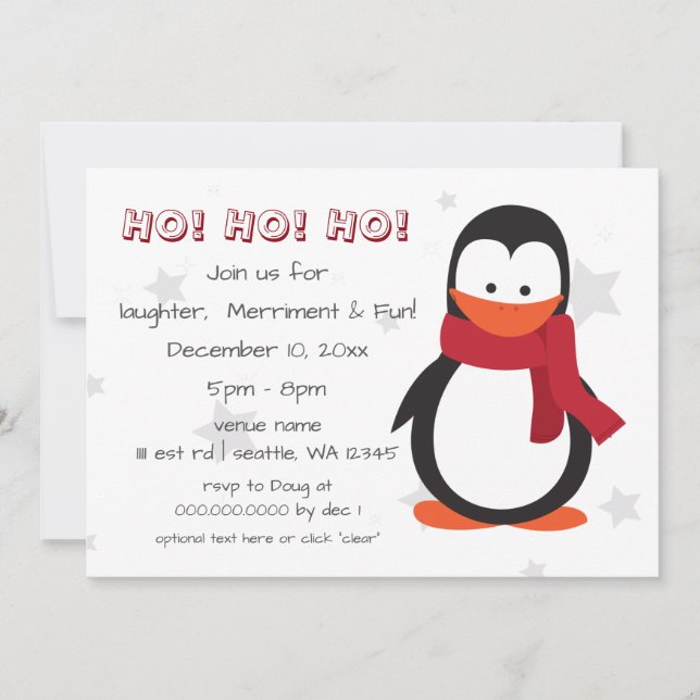 invitación divertida al partido de navidades de pi (Anverso)