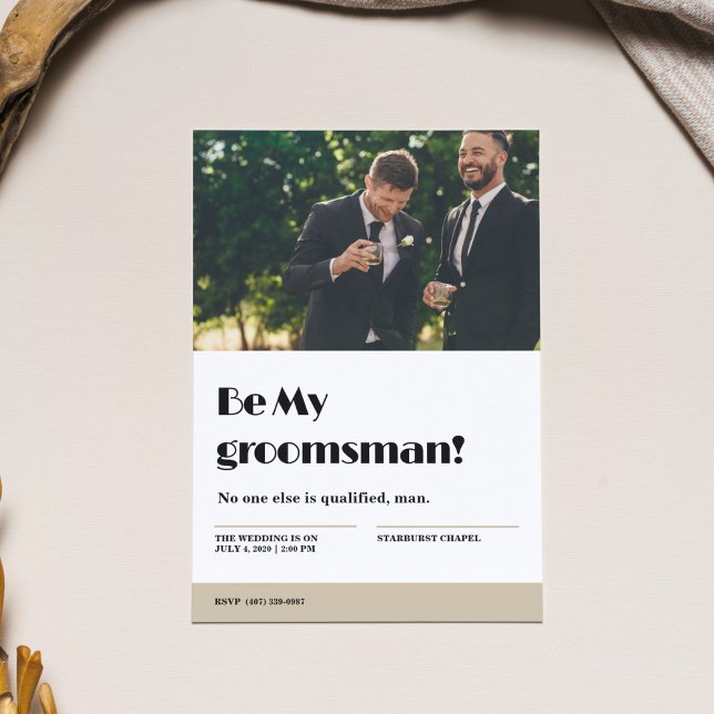 Invitación Divertida Bacheler Party Be My Groomsman Propuesta (Modern Bachelor Party Invitation)