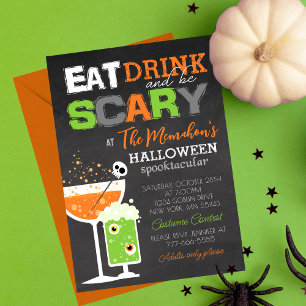 Invitación Divertida bebida y asusta Fiesta adulto de Hallowe