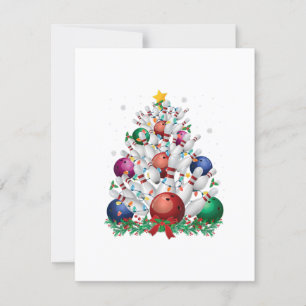 Invitación divertida bolera navidad árbol luz navidad deporte