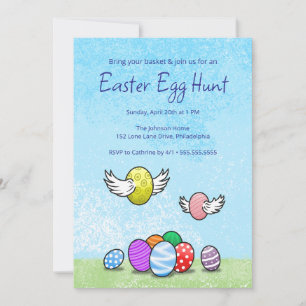 Invitación Divertida búsqueda de huevos de Pascua