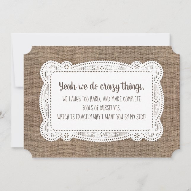 Invitación Divertida dama de honor/propuesta de dama de honor (Anverso)