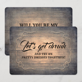 Invitación Divertida dama de honor y empleada de honor