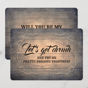 Invitación Divertida dama de honor y empleada de honor