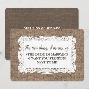 Invitación Divertida dama de honor y empleada de honor