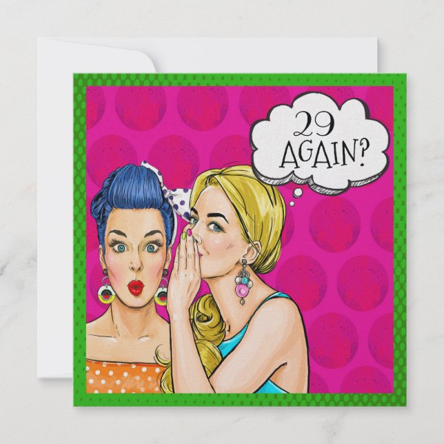 Invitación Divertida de Arte Pop de los Años Cincu (Anverso)