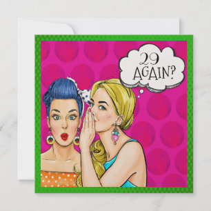 Invitación Divertida de Arte Pop de los Años Cincu