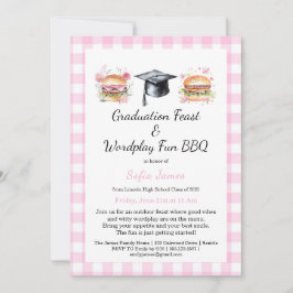 Invitación divertida de BBQ para fiesta de graduac