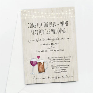 Invitación divertida de bodas con temas de cerveza