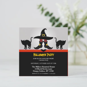 Invitación divertida de bruja para fiesta de Hallo