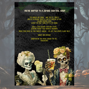 Invitación divertida de cóctel de Halloween de zom