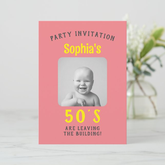 Invitación divertida de cumpleaños (Anverso de pie)