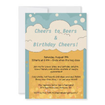 Invitación divertida de cumpleaños con cerveza - F
