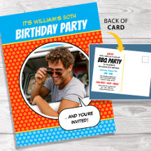Invitación divertida de cumpleaños con estilo de c