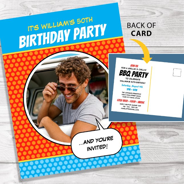 Invitación divertida de cumpleaños con estilo de c (Subido por el creador)